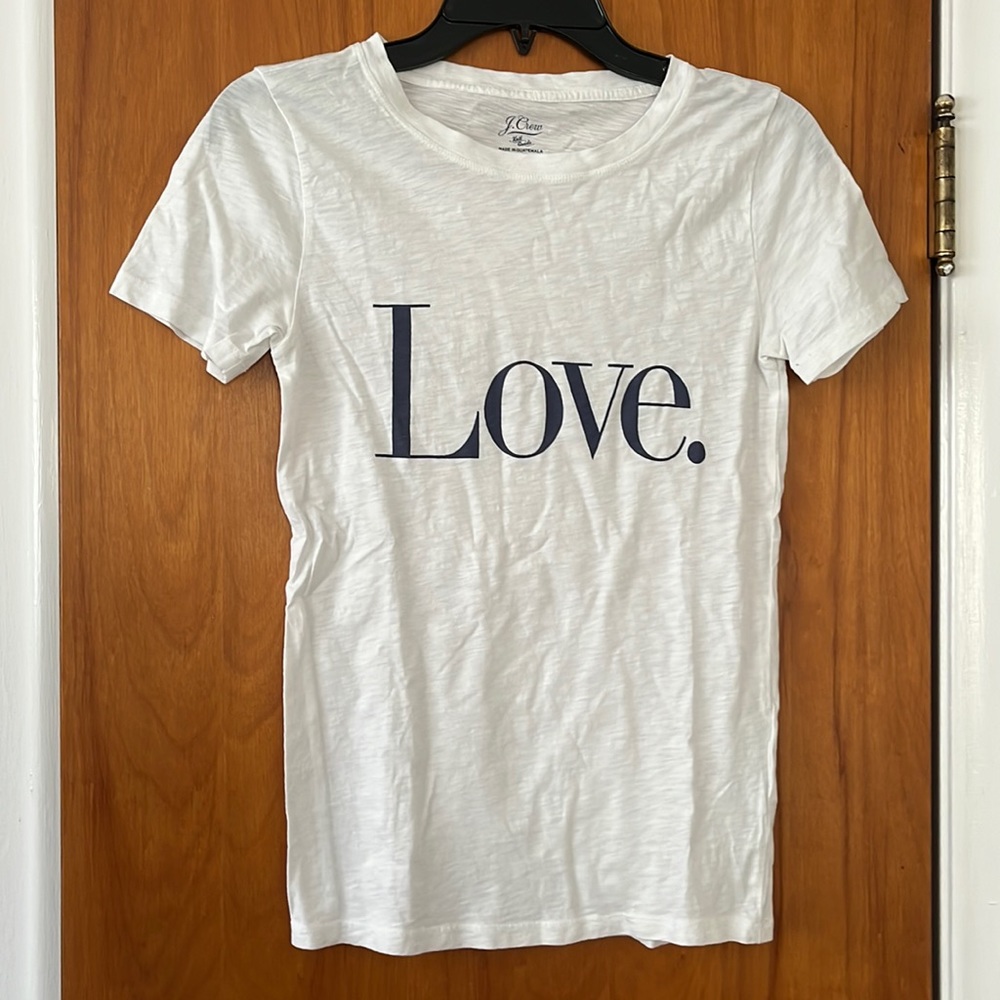 White J Crew LOVE tshirt